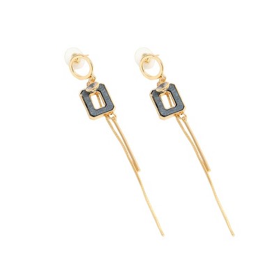 SOHI Women's Gold Sleek Drop Earrings