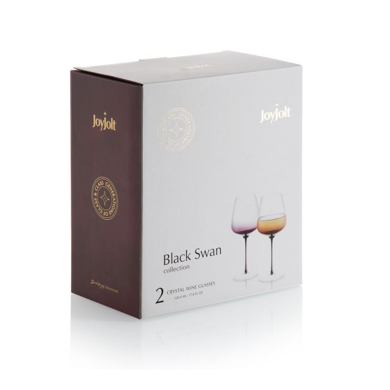 JoyJolt Black Swan White Wine Glasses - Set of 2 Premium Crystal Glassware - 17.8 oz, 6 of 7