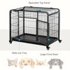 Gulches Folding Design Heavy Duty Metal Dog Cage Crate & Kennel with Removable Tray and Cover, & 4 Locking Wheels, Indoor/Outdoor 37" - 3 of 4
