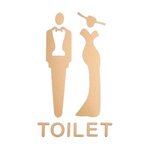 Unique Bargains Acrylic Self-Adhesive Decor Home Door Bathroom Sign 1 Pair - 1 of 3