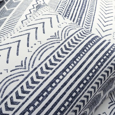 Hygge Geo Navy and White Cotton King Duvet Set