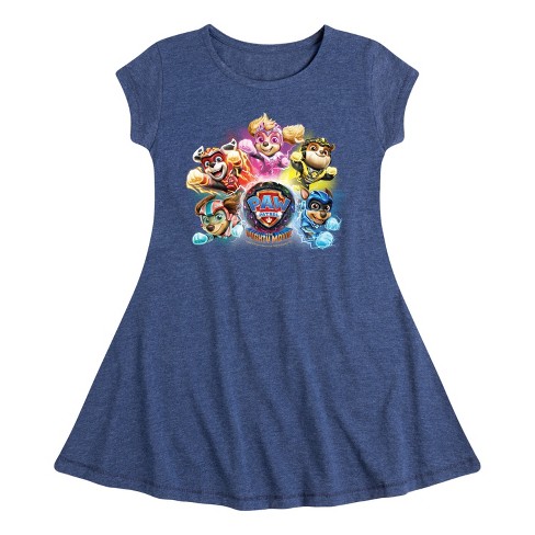 Girls' - Paw Patrol - Mighty Movie Character Group Fit & Flair Cap Sleeve Dress - image 1 of 4