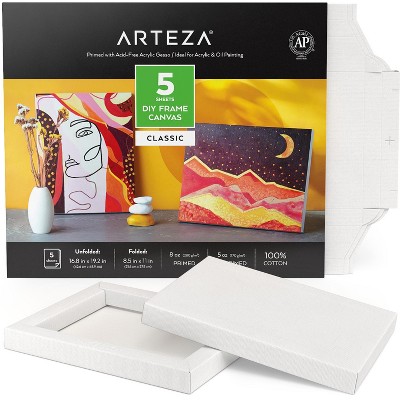 Arteza DIY Canvas White (8.5"x11" - Folded Size) - 5 Sheets (ARTZ-3966)