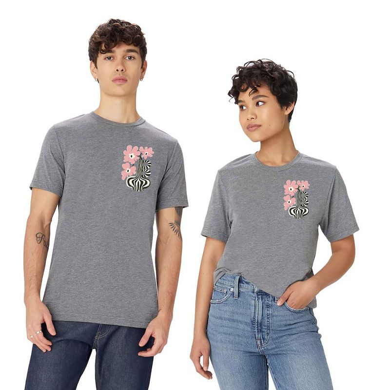 Miho Floral Strip T-Shirt - Deny Designs, 3 of 4