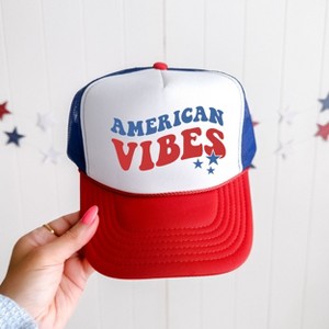 Simply Sage Market American Vibes Wavy Stars Foam Trucker Hat - 1 of 4