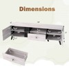 Costway Mid Century Modern TV Stand for 80" TVs with Open Shelf 2 Side Cabinets - 3 of 4