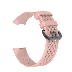 Insten Silicone Watch Band Compatible with Fitbit Charge 3, Charge 3 SE, Charge 4, and Charge 4 SE, Fitness Tracker Replacement Bands, Pink - 1 of 4