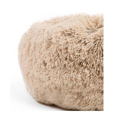 Extra Large Taupe Faux Fur Orthopedic Donut Dog Bed