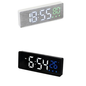 REGALWOVEN 2 Pcs Plastic Digital Corded Adjustable Accurate Dimmable Electric Alarm Clock 6.3 x 2.4 x 1 inch - 1 of 4