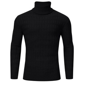 Mens Turtleneck Sweaters Long Sleeve Slim Fit Ribbed Knit Thermal Pullover Sweater - 1 of 4