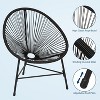 Jojoka 3 Piece Acapulco Patio Set, All-Weather Woven Bistro Set with 2 Rope Chairs and Glass Top Table, Modern Outdoor Conversation Furniture - 4 of 4