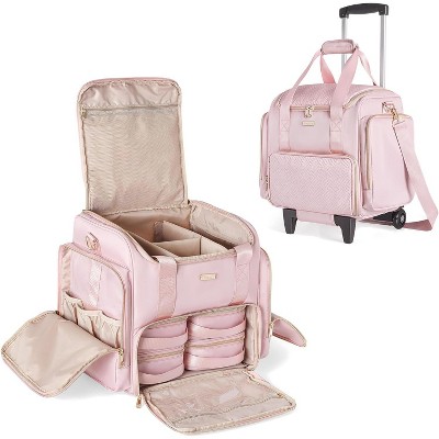 Paaaawaters Rolling Makeup Case with 4 Removable Bags, Professional Makeup Train Case with Wheels, Makeup Artist Travel Bag