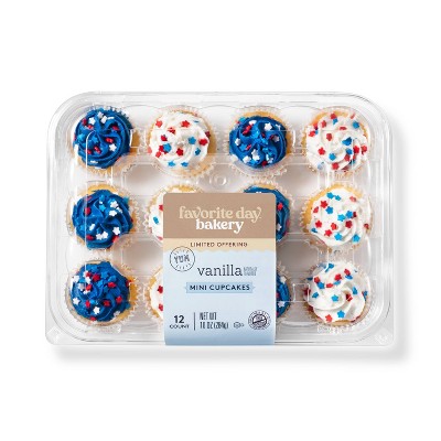 Patriotic Vanilla Mini Cupcakes - 12ct - Favorite Day™