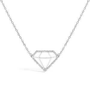 Haus of Brilliance Silver 1/7 Cttw Lab Grown Diamond Diamond Shaped Pendant Necklace - 1 of 4