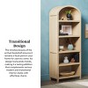 Modern Curved Top Open 5-Shelf Bookcase,Versatile Arched Bookshelf for Home Office, Living Room, Bedroom-Tanpinhause - 3 of 4