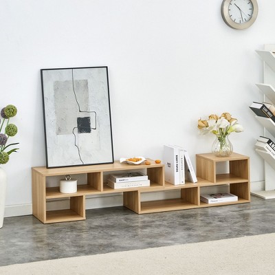 CAVINAS 2 Pieces Cube TV Stand with Open Storage Bookcase Shelf,TV Stand and Console with L-Shaped Design,TV Cabinet for Living Room