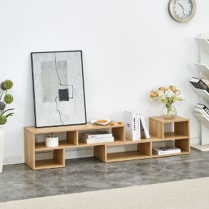 CAVINAS 2 Pieces Cube TV Stand with Open Storage Bookcase Shelf,TV Stand and Console with L-Shaped Design,TV Cabinet for Living Room - 1 of 4