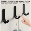 LunaLulinlk Adhesive Hooks,15 Pcs, Heavy Duty Hold 12Lbs, Stainless Steel Black Wall Hanger, Adhesive Hanger for Hanging, Metal Sticky J Strip Hooks - 3 of 4