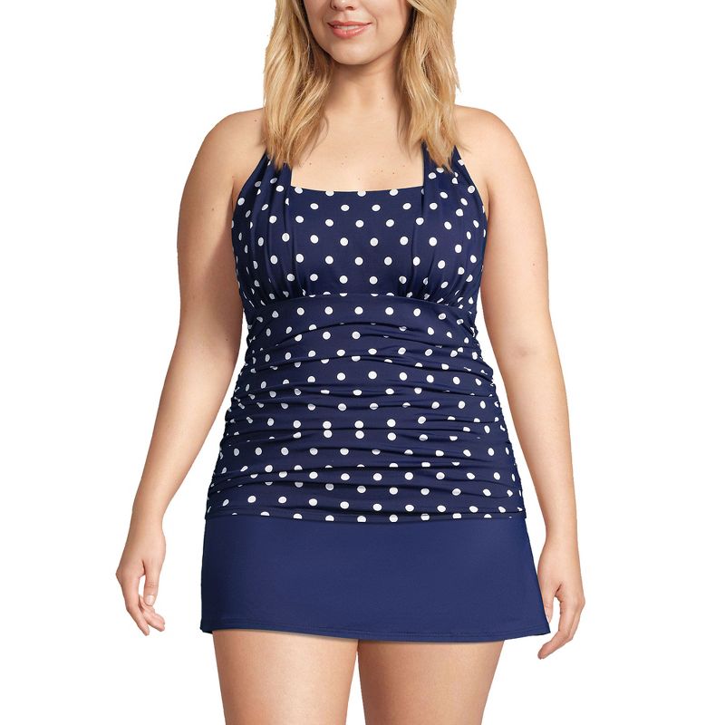 Lands' End Women's Chlorine Resistant Square Neck Halter Tankini Swimsuit Top, 1 of 5