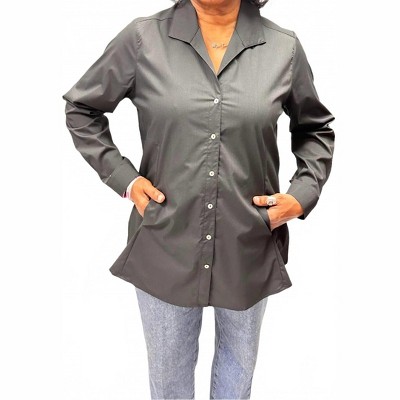 Women's Button Front Tunic Shirt - Zac & Rachel