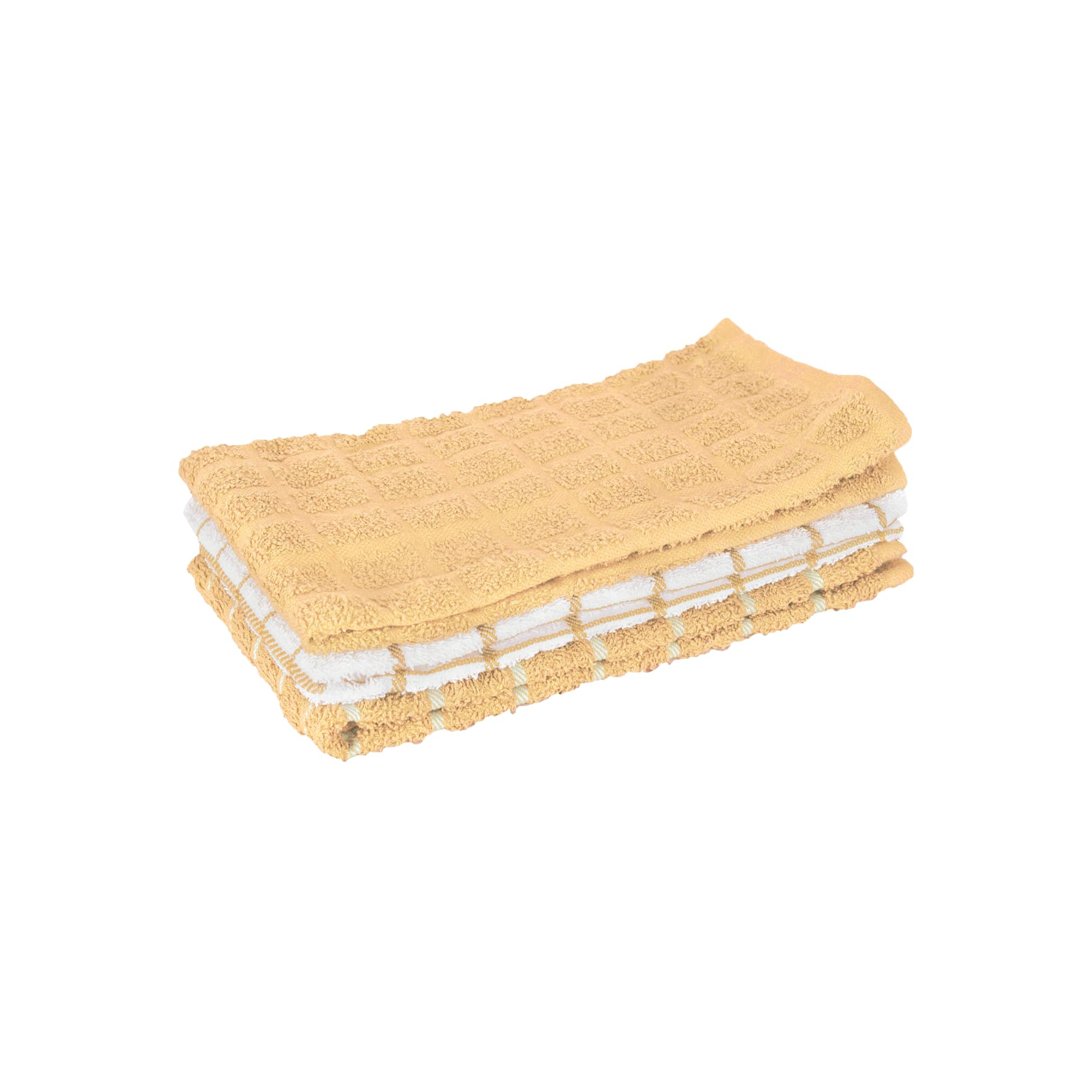 John Ritzenthaler Co. Terry Check Kitchen Towel Set 3-Pack 15" x 25" Straw