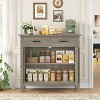 LunaLulinlk Storage Cabinet with 2 Drawers and 2 Doors, Wood Accent Cabinet for Living Room,Kitchen - 3 of 4