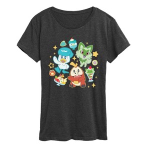 Women's - Pokémon - Sprig Fuec Quax Cafe Short Sleeve Graphic T-Shirt - 1 of 4