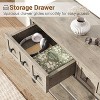 3 Tier Entryway Table, Console Table with 3 Storage Drawers, 52" Industrial Metal Sofa Table, Behind Couch Table, Hallway Table for Living Room-Grey - 4 of 4