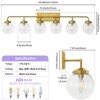 POWLIG 45.28-in 6-Light Gold Bathroom Light Fixtures Over Mirror Vanity Lighting with Clear Glass Globe Shades - 4 of 4