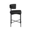 Meridian Furniture,Rivage Black Durable Linen Textured Fabric Stool, Set of 2 - 4 of 4