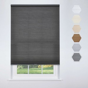 Linen Avenue Cordless Cellular Light Filtering Shade, Dark Grey (Arrives 1/4" Narrower) - 1 of 4