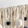 Boho Pom Pom Tassel Linen Window Curtain Panel Yellow/Gray Single 52X84 - 2 of 4