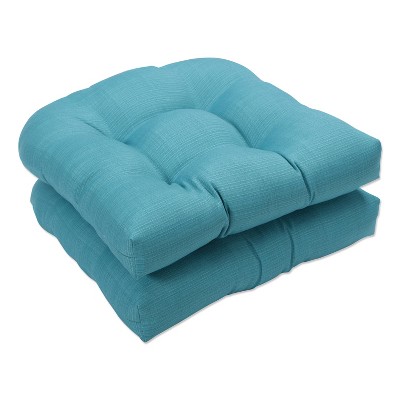 Outdoor 2-Piece Wicker Seat Cushion Set - Forsyth Solid - Pillow Perfect