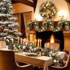 24" Pre-Lit Christmas Wreath with Lights, Battery Operated Xmas Wreath Decor with Pine Cones, Berries, Ball Ornaments and Bells, Gold - 3 of 4