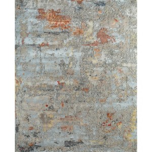 HomeRoots 8' X 10' Blue Abstract Hand Knotted Area Rug - 1 of 4