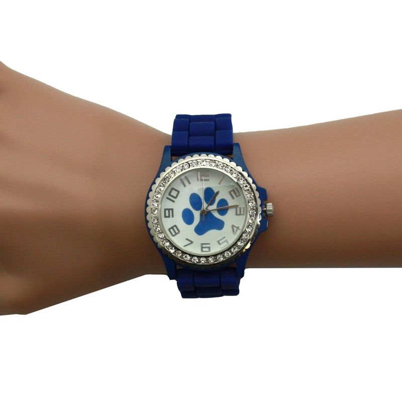 Olivia Pratt Every Day Silicone Paw and Rhinestones Colorful Women Watch, 5 of 6