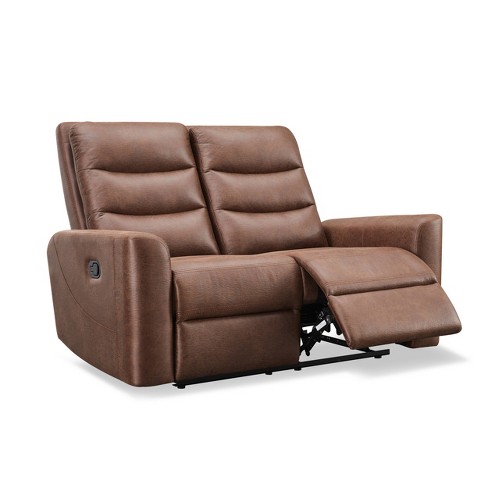 Real leather deals loveseat recliner