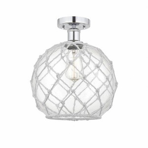 Farmhouse Rope - 1 Light Semi-Flush Mount In Industrial Style-12.75 Inches Tall and 10 Inches Wide - 1 of 1
