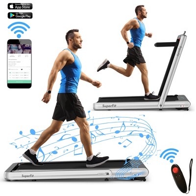 Superfit Up To 7.5mph 2.25hp 2 In 1 Dual Display Screen Folding Treadmill Jogging  Machine W/app Control Gold : Target