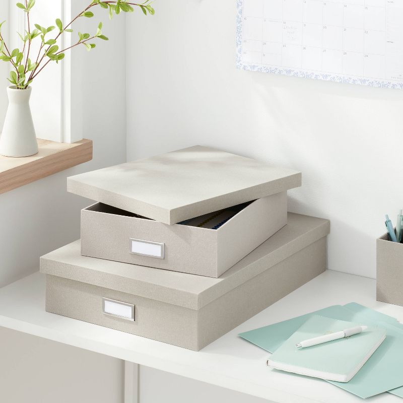 
Canvas Desk Storage Box Set of 2 - Brightroom™, 3 of 5
