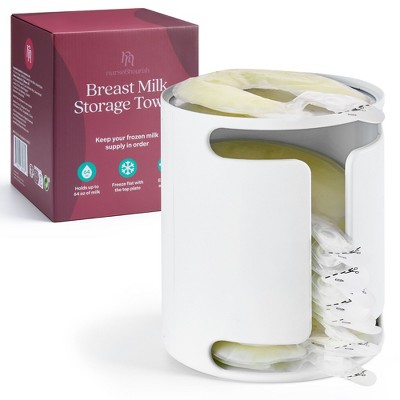 Nurse and Nourish Breast Milk Storage Tower for Willow Pump Bags - 4oz - Breastfeeding Supplies - Fits Up to 16 Bags