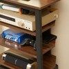 Corner TV Stand AV Media Tower with Storage Shelves and Steel Frame, Audio Cabinet Entertainment Unit for Living Room - 2 of 4