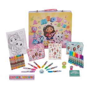 DreamWorks Gabby’s Dollhouse Deluxe Activity Set with Carrying Tin, Coloring Sheets, Tattoos, Stickers, & Art Supplies - 1 of 4