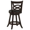 NicBex Swivel Bar Stools Set of 2,Faux Leather Counter Height Stools with Wooden Frame,Barstools for Kitchen Counter,Cappuccino & Black - 4 of 4