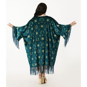 Disney Princess Collection by Unique Vintage Women's Velvet Fringe Scarf Coat - 1 of 4