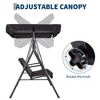 COZONY 3-Seat Black Patio Swing Chair - Adjustable Canopy & Armrests, Breathable Textilene Fabric Hanging Bench for Garden Poolside Backyard - 4 of 4