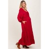 Pinkblush Red Ruffled Fit And Flare Maternity Maxi Dress - 3 of 4