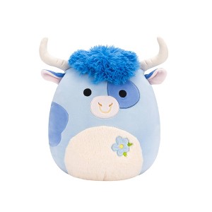 Squishmallows 12" Bermayeh Blue Ball with Fuzzy White Belly and Flower Medium Plush - 1 of 4