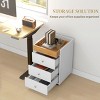 TopComfy Decorative Storage Cabinets 3 Drawer Home Office Storage Cabinet Desk Printer Stand with Storage for Living Room, White, 28.3"*20.5"*7.5" - 3 of 4