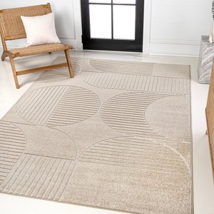 JONATHAN Y Nordby High-Low Geometric Arch Scandi Striped Indoor/Outdoor Area Rug - 1 of 4